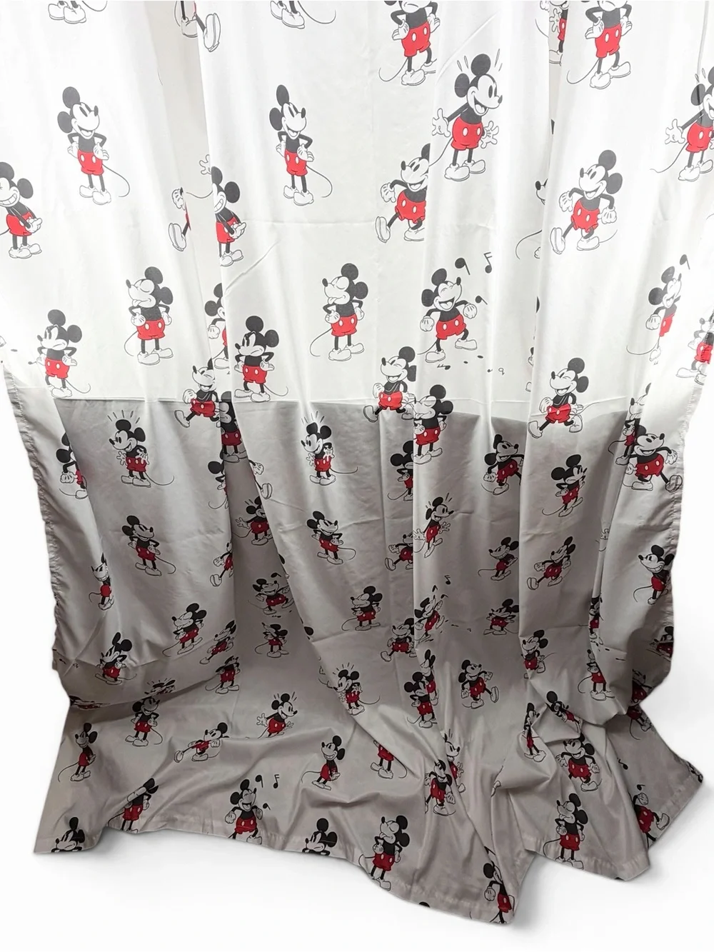 Disney Mickey Mouse Full Bed Sheet Set 4 Piece White Red Gray Striped